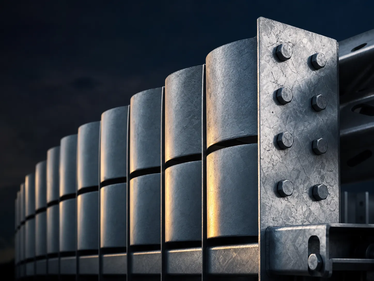 Detalhe construtivo de um terminal absorvedor de energia